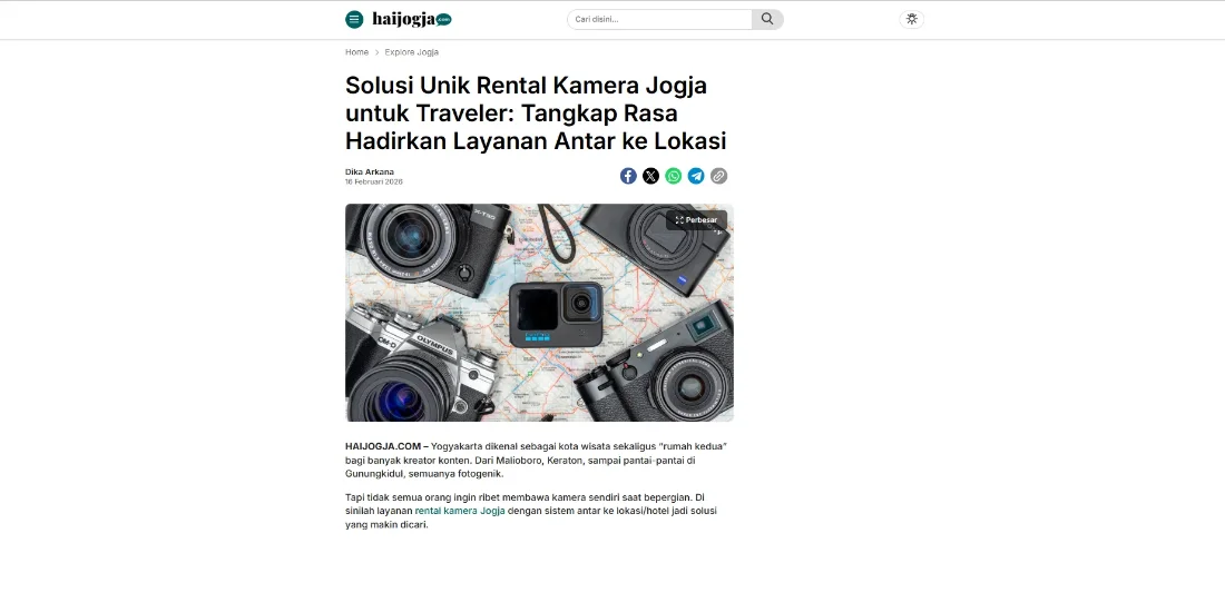 Editorial article on a local news site with a natural backlink to Tangkap Rasa